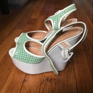 Kurt Geiger Mint White Platform Wedge Heels